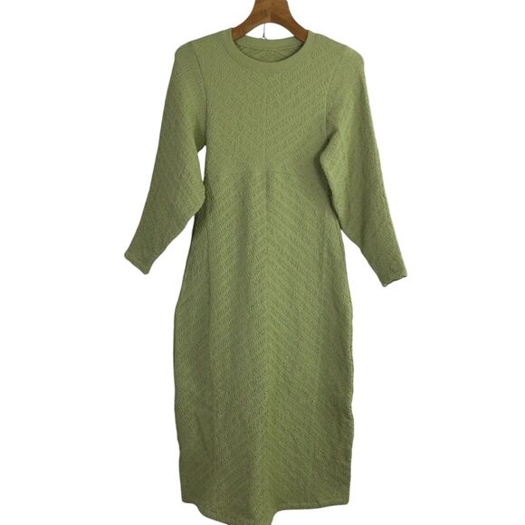 Free People Women's Midi Dress Gabby Seamless Open Back Dried Aloe Size M/L NWT - Picture 1 of 16